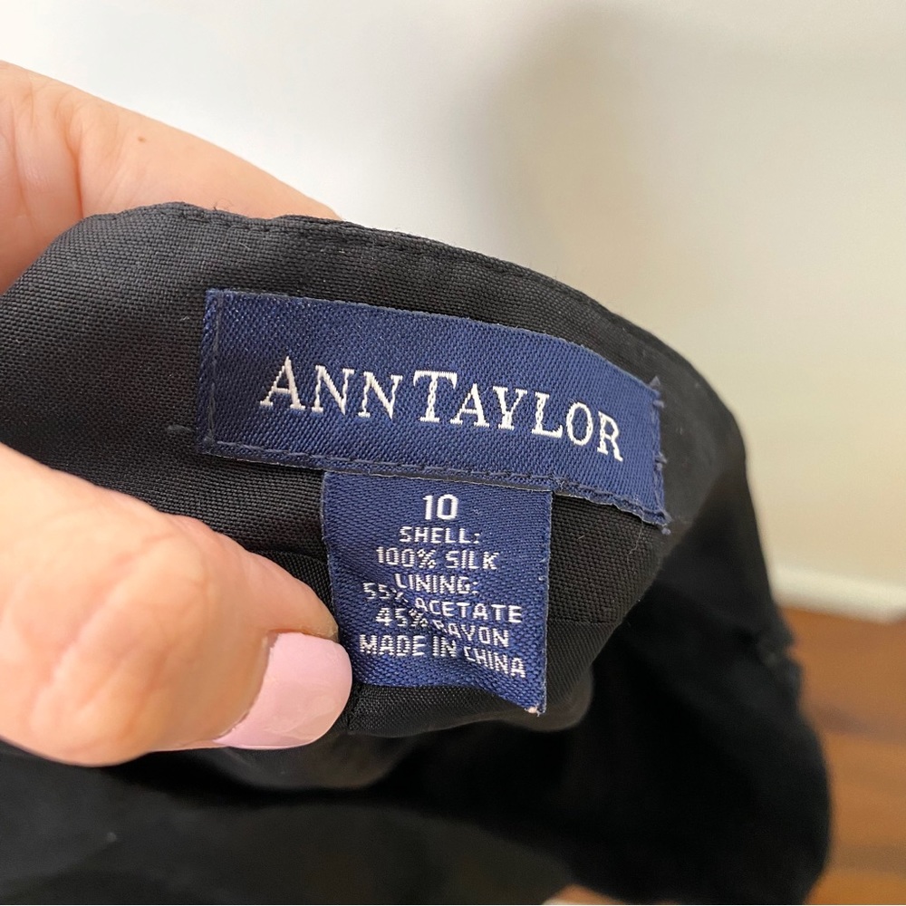 Ann Taylor Silk Pants Trousers Black Size 10 - Picture 7 of 7